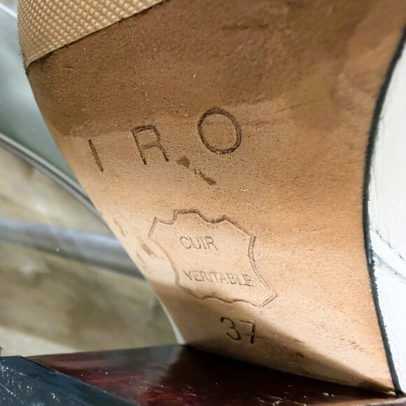 IRO Paris cream/white leather ankle boots Sz 37 US 6.5 - Picture 8 of 13